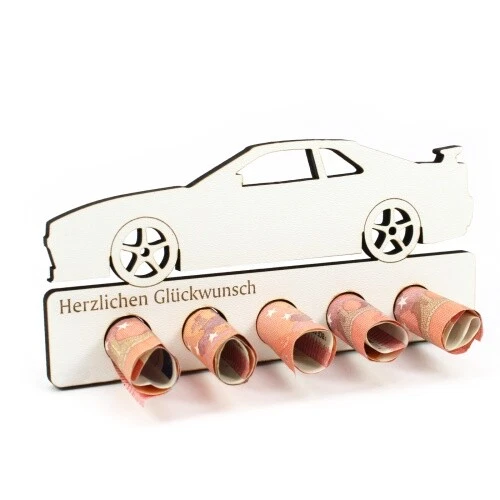 DEKOLANDO Regalo coche carnet de conducir pasado repostar dinero regalo