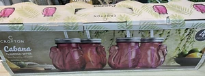 Crofton Cabana 4 Pc Pink Flamingo Shaped Glasses Mason Jar Lid & Straw - Picture 1 of 3