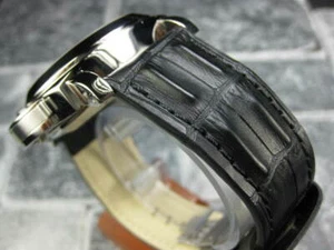 New 24mm Hornback Grain Leather Band Black Tang Watch Strap for PANERAI Black - Picture 1 of 8