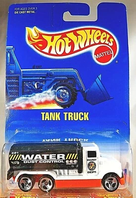 1991 Hot Wheels Blue/White Card #147 TANK TRUCK White/Orange w/Chrome 3 Sp-Varia - Image 1 of 4