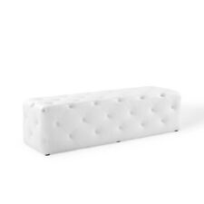 Modway Anthem 60" Tufted Button Entryway Faux Leather Bench EEI-3769-WHI