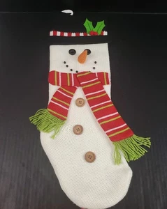 Suéter Muñeco de Nieve Navidad Tejido con Botón Ojos Bufanda Sombrero 3D Zanahoria Nariz 22" - Imagen 1 de 6