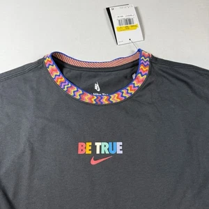 $60 Mens Size S Nike Be True Pride Jacquard Collar Long Sleeve Shirt FD0861 060 - Picture 1 of 12
