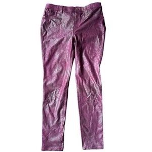 Pantalones Chico's Mujer 0.5 Color Vino Ligeros Imitación Cuero - Imagen 1 de 6