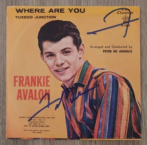 Frankie Avalon Signed Where Are You 7" Vinyl Record LEGEND RAD - Picture 1 of 1