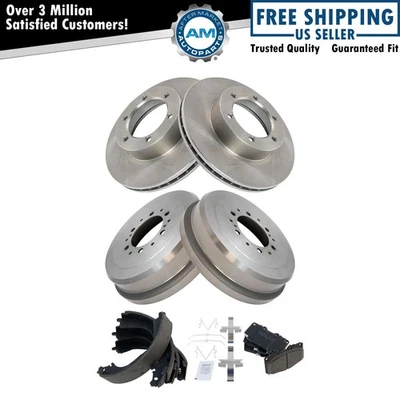 Pastilha de freio dianteiro e traseiro e rotor, sapato e kit de bateria cerâmica compatível com 1991 Toyota 4Runner - Imagem 1 de 4