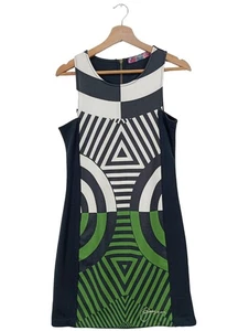 DESIGUAL Abito scamiciato Donna Abito Taglia IT 42 verde-nero-bianco - Foto 1 di 5