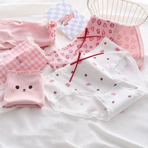 Delightful Cotton Underwear with Cartoon Bear for Women Triangle Style - Picture 1 of 15