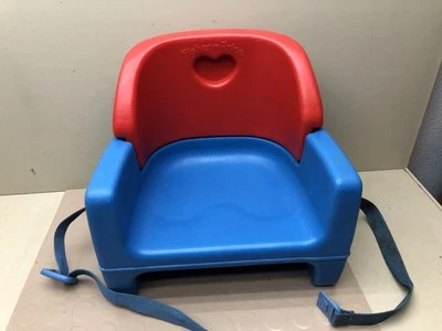 Silla Fisher Price Grow With Me 1990 vintage asiento elevador con correas azul rojo 9118 Foto 1 de 4