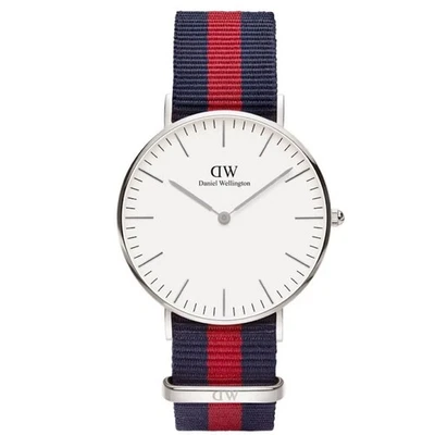 Женские часы Daniel Wellington Classic Oxford синий красный тканевый ремешок 0601DW - Изображение 1 из 4