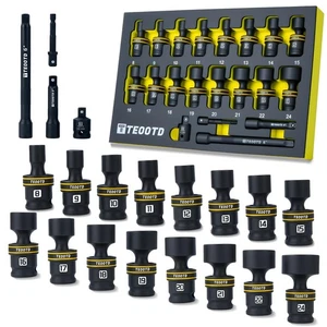 20 PCS 3/8-Inch Drive Swivel Socket Set, Metric Universal Impact Socket Set, ... - Foto 1 di 6