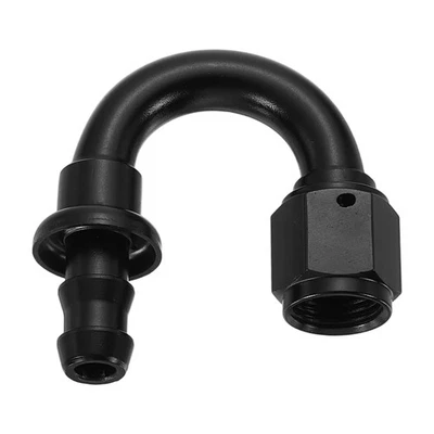 Conexión de extremo de manguera de bloqueo de empuje recto de aluminio 6AN 180 grados para línea de combustible Foto 1 de 4