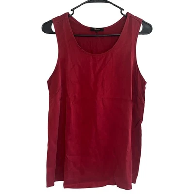 Camiseta sin mangas Quince lavable de seda con cuello redondo rojo borgoña talla pequeña Foto 1 de 4