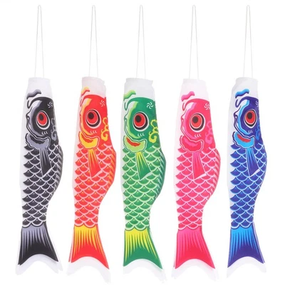 5Pcs Japanese Carp Windsock Decorative Flags for Outdoor Garden Party - Bild 1 von 4