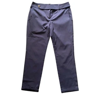 CALLIA SOLEZIA Women's Navy Blue Belted Trouser Pants Size Medium - Picture 1 of 11