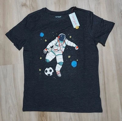 Kids Boys Astronaut Soccer Graphic Short Sleeve T-Shirt Cat & Jack Gray XXL (18) - Image 1 of 4