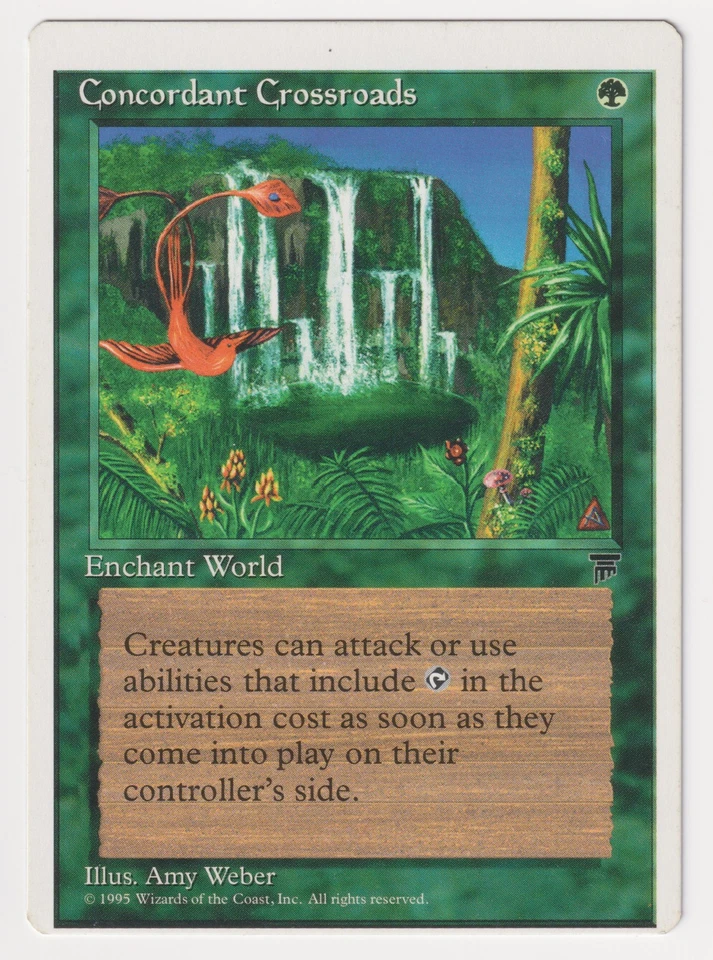 Miscut Concordant Crossroads MP Chronicles 1995 MTG Magic Factory Error Misprint - Image 1 of 2