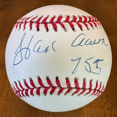 Hank Aaron 755 Signed Autographed National League Baseball Ball PSA COA - Image 1 of 4