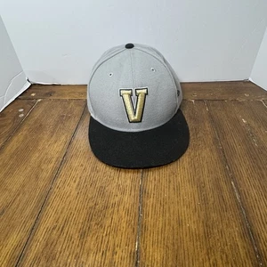 Vanderbilt Commodores Hat Cap Mens 7 1/2 Fitted Gray Black New Era 59Fifty - Picture 1 of 5