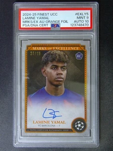 2024 Topps UEFA Lamine Yamal Rookie Marks Of Excellence Auto Orange /25 PSA 9/10 - Picture 1 of 2