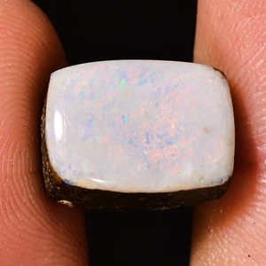 Natural BOULDER OPAL Cushion Cabochon A++ Opal Gemstone 7.10 CT 8x12x6 mm tr45 - Picture 1 of 7