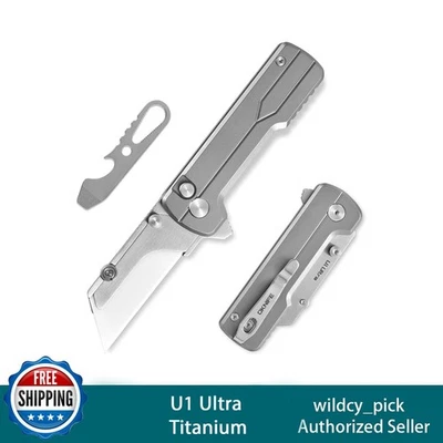 Faca utilitária dobrável de bolso OKNIFE U1 ultra titânio com lâmina de cerâmica - Imagem 1 de 4