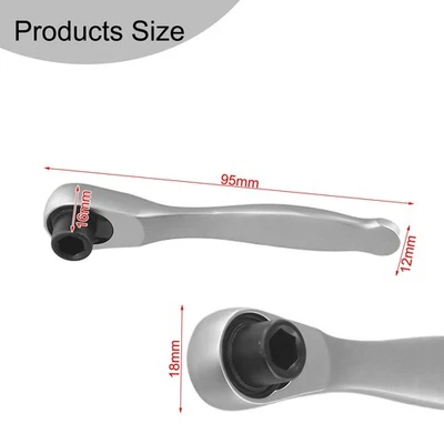 Wrench Hex Bit 9.5cm Driver 72-Tooth 1/4 mini ratchet screwdriver handle - Image 1 of 4