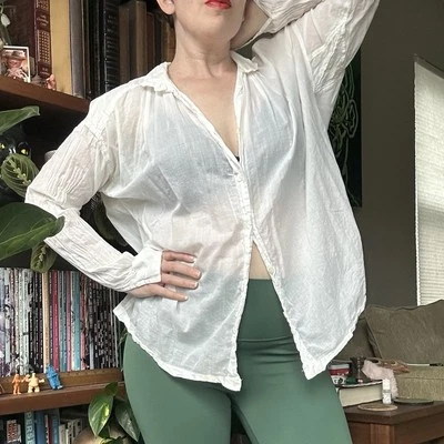 Blusa con botones de algodón blanca Dries van Noten Foto 1 de 4