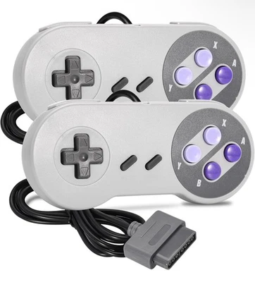 2 Pack Wired SNES Gamepad, iNNEXT SNES Controller with SNES/SFC Plug and Play - Image 1 of 4