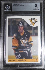 1985 TOPPS MARIO LEMIEUX #9 ROOKIE PITTSBURGH PENGUINS BGS 8 (EQUAL TO PSA) - Picture 1 of 2
