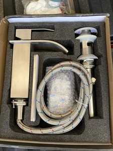 Bathroom Faucet with Pop Up Drain, Stainless Steel Waterfall Bathroom. #C189 - Picture 1 of 4