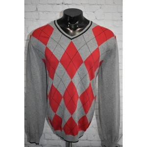 Suéter de Golf Brooks Brothers Para Hombre Talla 2XL XXL Algodón Argyle Gris Rojo Diamante - Imagen 1 de 7