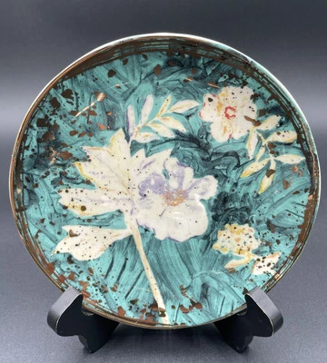 Anthropologie Mia керамика Canape пластина цветочный глазурованный мазок синий новый - Изображение 1 из 4