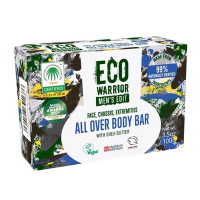 LITTLE SOAP COMPANY Eco Warrior Men's Edit All Over Body Soap Bar | Vegan, Natural, Cruelty-Free,