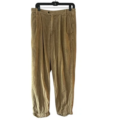 Vintage Eddie Bauer Corduroy Pants Mens 33x32 Grunge Cords Cuffed Pleated - Image 1 of 4