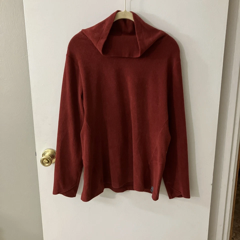 Free Country 女式红色罗纹牛仔轻便高领大号 — 第 1/4 张图片