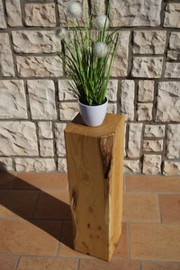 Dekosäule Holz Akazie Holzsäule Blumenständer Dekosockel Sockel Podest Stele - Bild 1 von 3