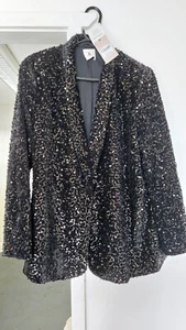 Tu Relaxed Sequin Single Breasted Blazer - Picture 1 of 1
