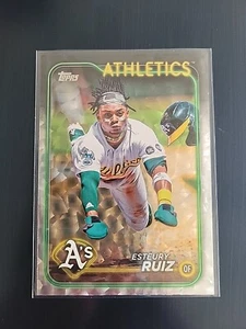 2024 Topps Serie 1 Silver Crackle Foil #21 Esteury Ruiz - Foto 1 di 2