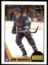 1987-88 O-PEE-CHEE JOHN OGRODNICK . QUEBEC NORDIQUES #134