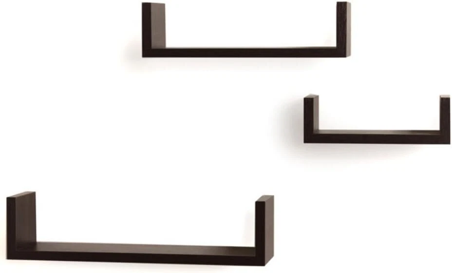 Danya B. Estantes de decoración de pared flotantes de MDF laminados contemporáneos en U, baño Foto 1 de 1