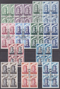 EUROPA CEPT - JAHRGANG 1956 in 4-BLOCK mit ERSTTAGSTEMPEL - RARE DEKORATIV FORM - Bild 1 von 3