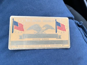 NUEVO STOCK ANTIGUO ALUMINIO ORO EN BLANCO PLACAS DE IDENTIFICACIÓN DE SEGURIDAD SOCIAL LISTAS PARA ESTAMPAR - Imagen 1 de 3