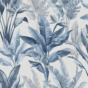 Papel Pintado Hoja Akari Madagascar Azul Rasch 282893 Tropical - Imagen 1 de 3