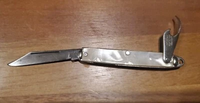 Vintage Prov Cut Co Bottle Opener Folding Pocket Knife Mother Of Pearl Exquisite - Image 1 of 4