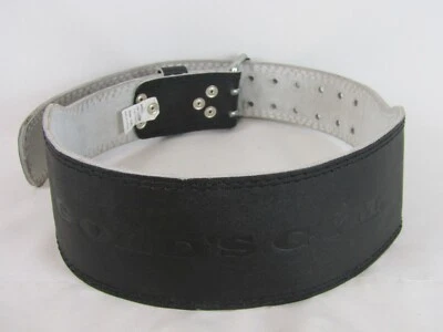 Cinturón de levantamiento de pesas Gold’s Gym de cuero dividido/acolchado-talla L/XL-negro-en muy buen estado Foto 1 de 4