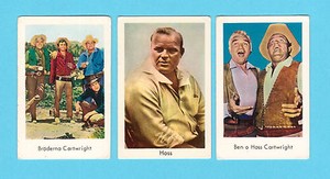 Bonanza Pernell Roberts Dan Blocker Vintage 1970s TV Cards from Sweden