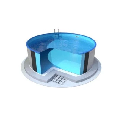 Schwimmbecken rund IBIZA 4.00 x 1.50 Folie BLAU 0,8 mm Rundpool Einbaupool - Bild 1 von 4