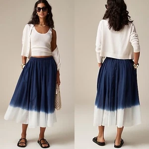 NWT J.CREW Size S Pull-on midi skirt in dip-dyed cotton voile Style CA723 $148 - Picture 1 of 14