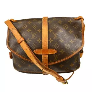 LOUIS VUITTON MONOGRAM SAUMUR 30 MESSENGER SHOULDER BAG M42256 MB0022 XX29466* - Picture 1 of 8